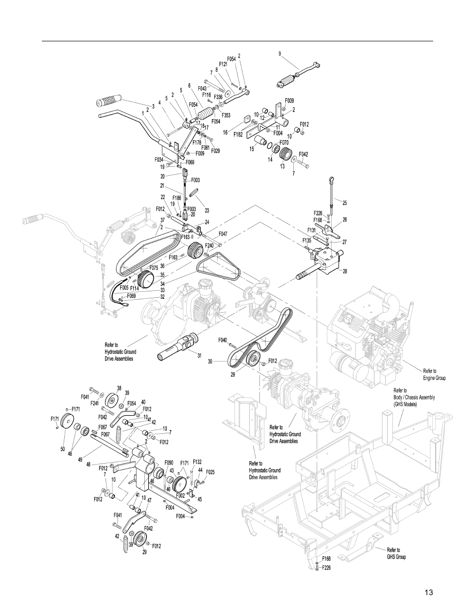 Main component power transmission (sd models) | Walker MC (16 HP) User Manual | Page 15 / 64