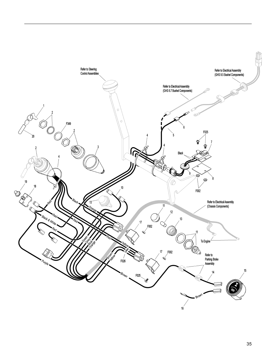 Electrical assemblies (body components) | Walker MC (16 HP) User Manual | Page 37 / 64