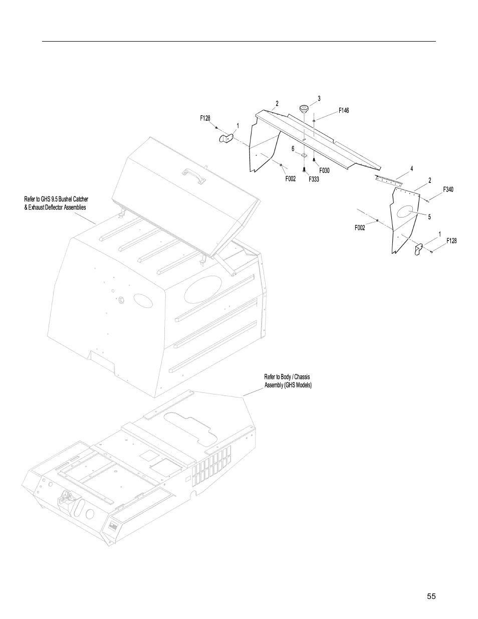 No catch deflector kit (9.5 bushel) | Walker MC (16 HP) User Manual | Page 57 / 64