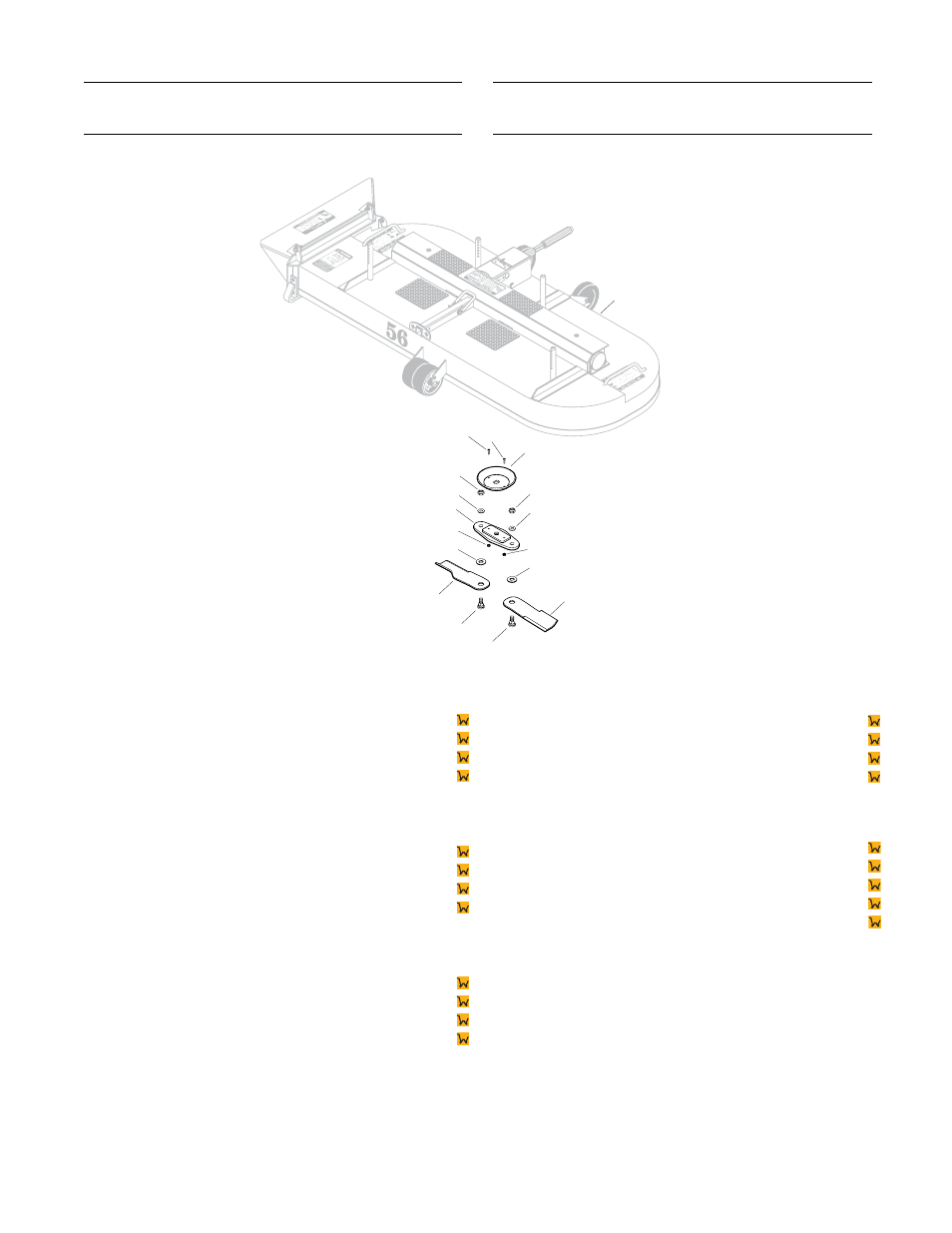 Optional break-away blades | Walker 56-inch User Manual | Page 44 / 56