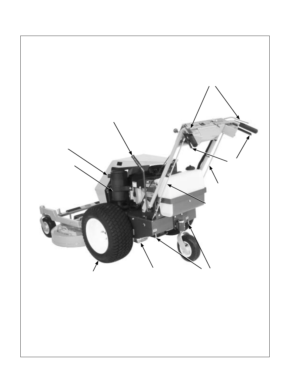 Rear view and left side view, Component identification | Walker MW 15 HP User Manual | Page 11 / 68