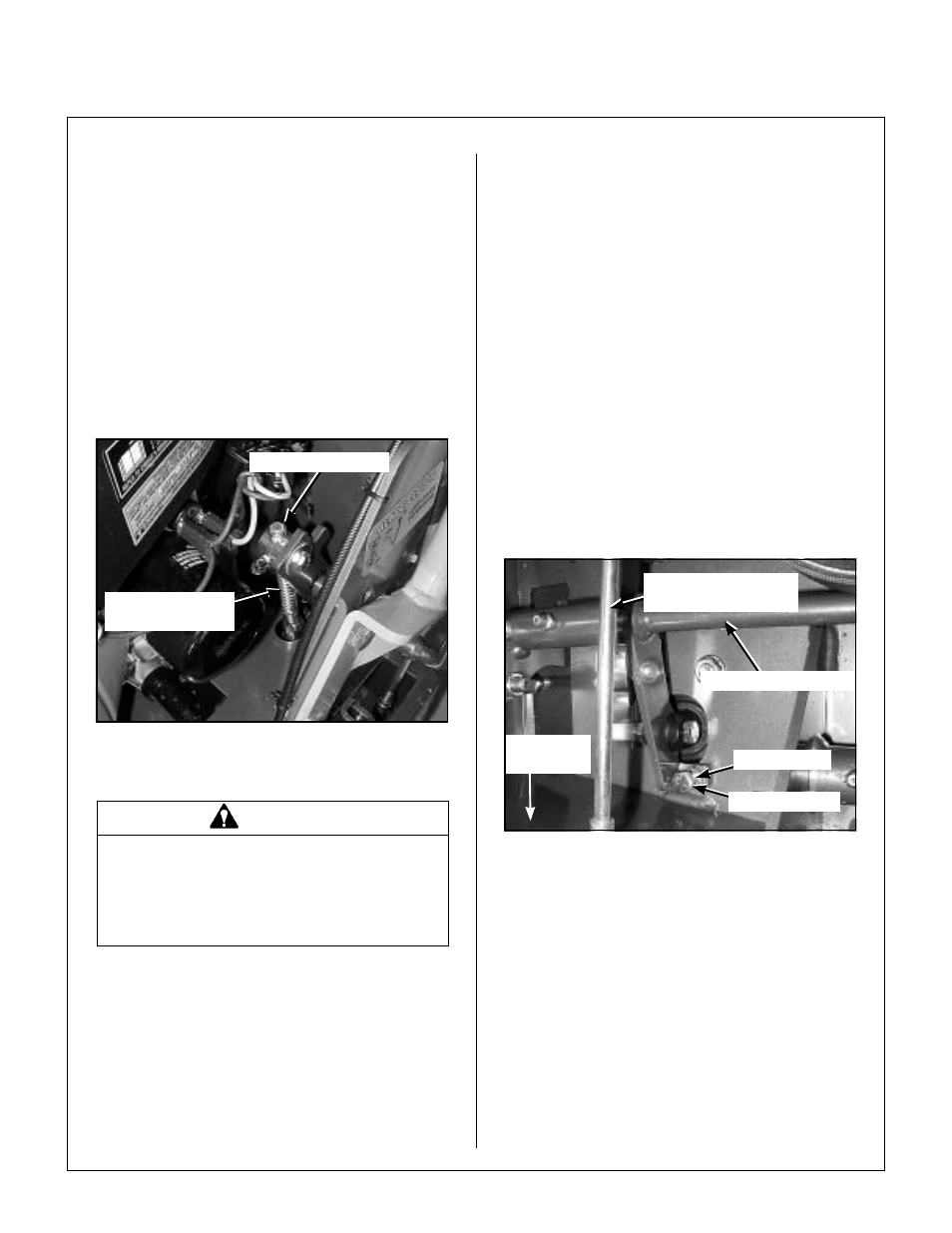 Pto clutch linkage adjustment, Transmission control, Fsc actuator stop adjustment - step 1 | Maintenance instructions | Walker MW 15 HP User Manual | Page 48 / 68