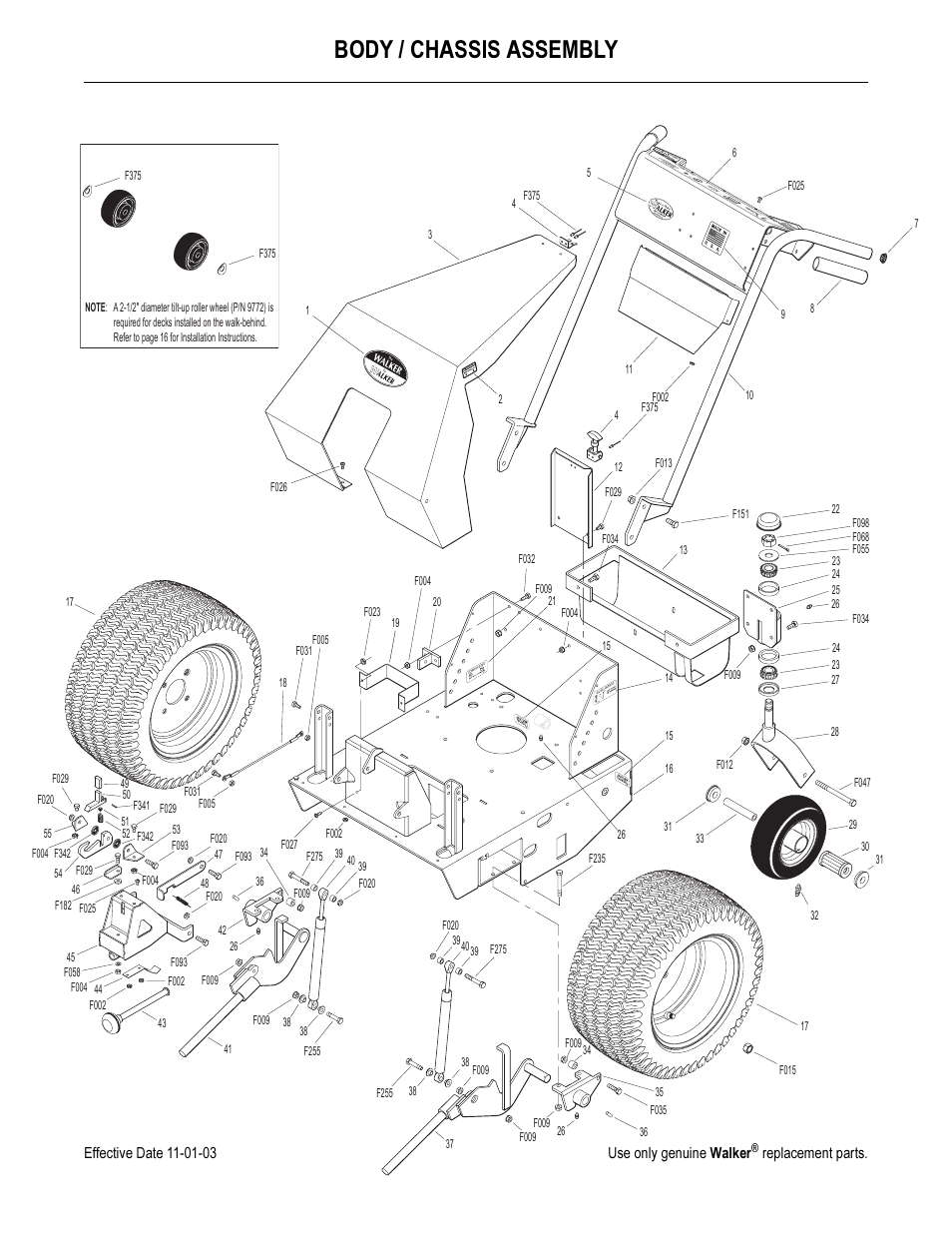 Body / chassis assembly | Walker MW 15 HP User Manual | Page 53 / 68