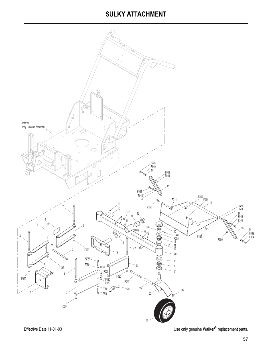 Sulky attachment | Walker MW 15 HP User Manual | Page 61 / 68