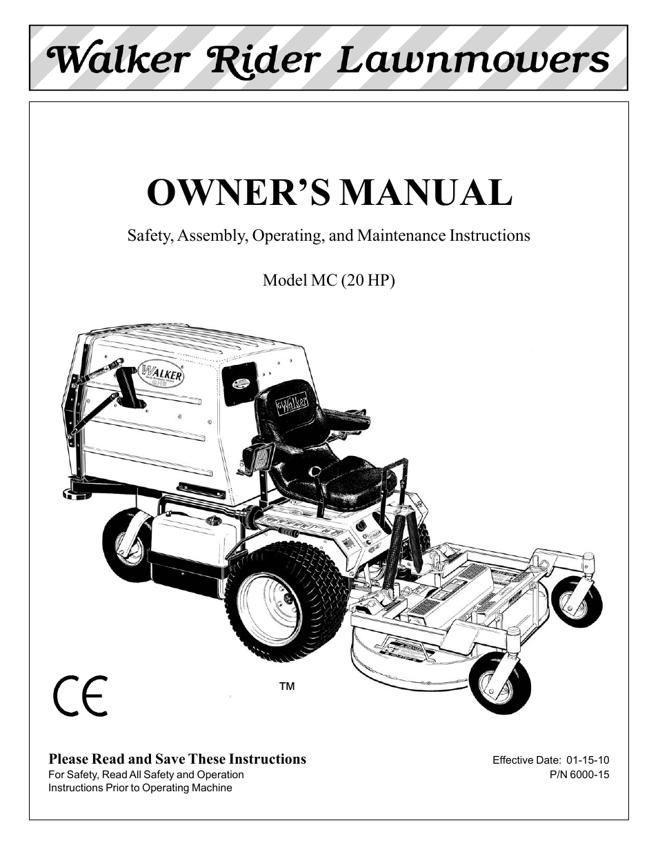 Walker MC (20 HP) User Manual | 76 pages