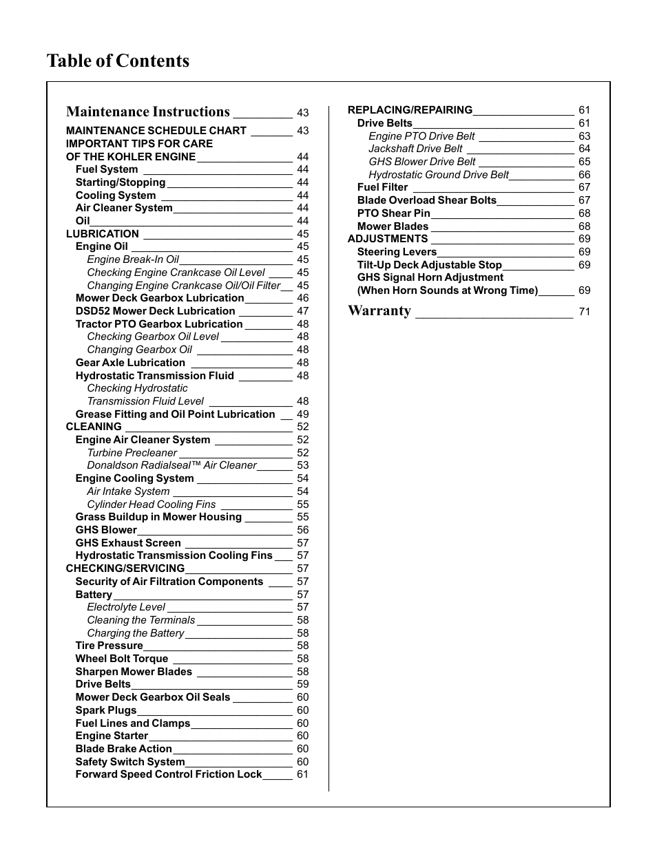 Walker MC (20 HP) User Manual | Page 4 / 76