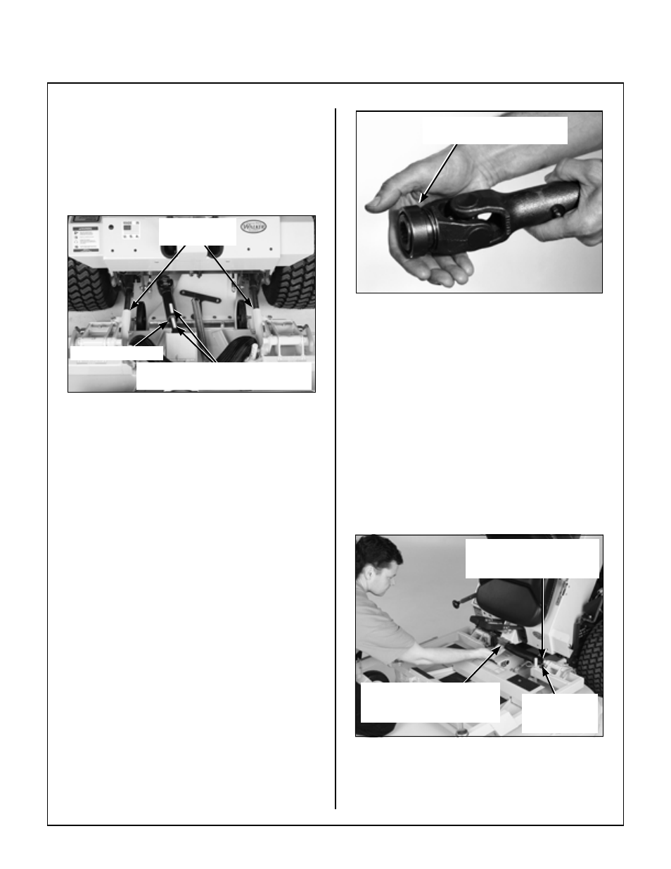 Mower deck installation (pto shaft connection), Coupler ring “locked” position, Deck counterweight spring installation | Assembly instructions | Walker MT User Manual | Page 28 / 92