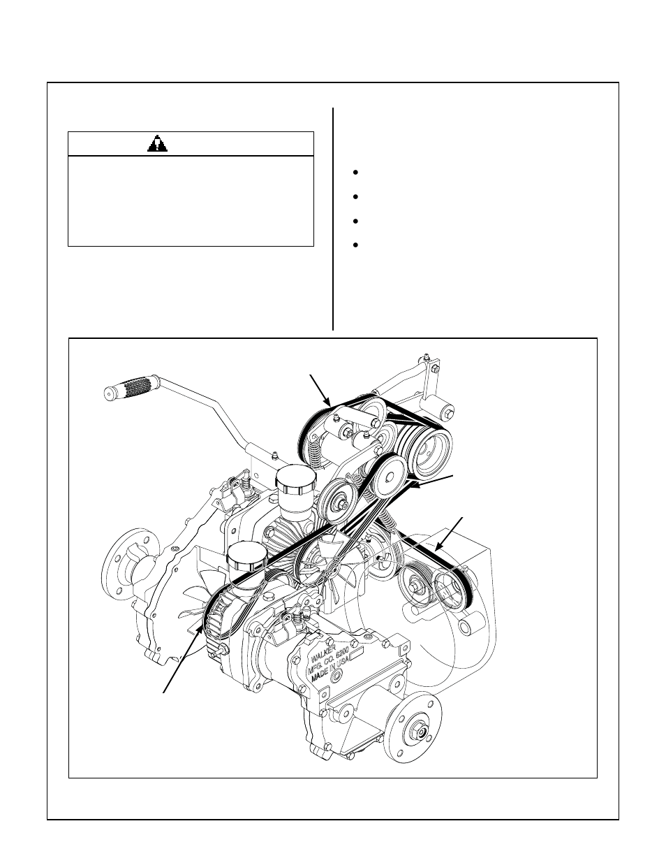 Replacing/repairing, Drive belts, Belt locations | Maintenance instructions | Walker MT User Manual | Page 79 / 92