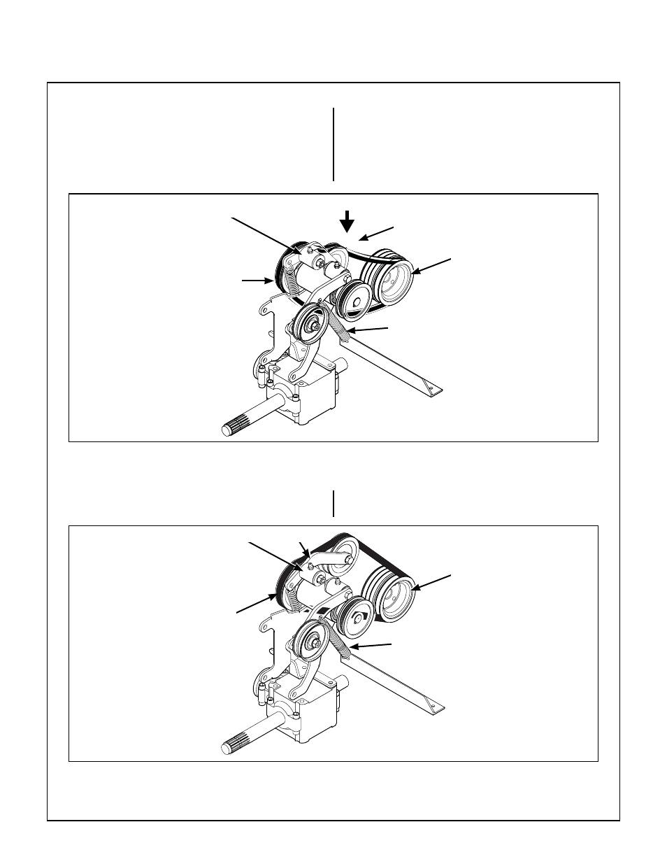 Jackshaft drive belt, Jackshaft drive belt (disengaged), Jackshaft drive belt (engaged) | Maintenance instructions | Walker MT User Manual | Page 81 / 92
