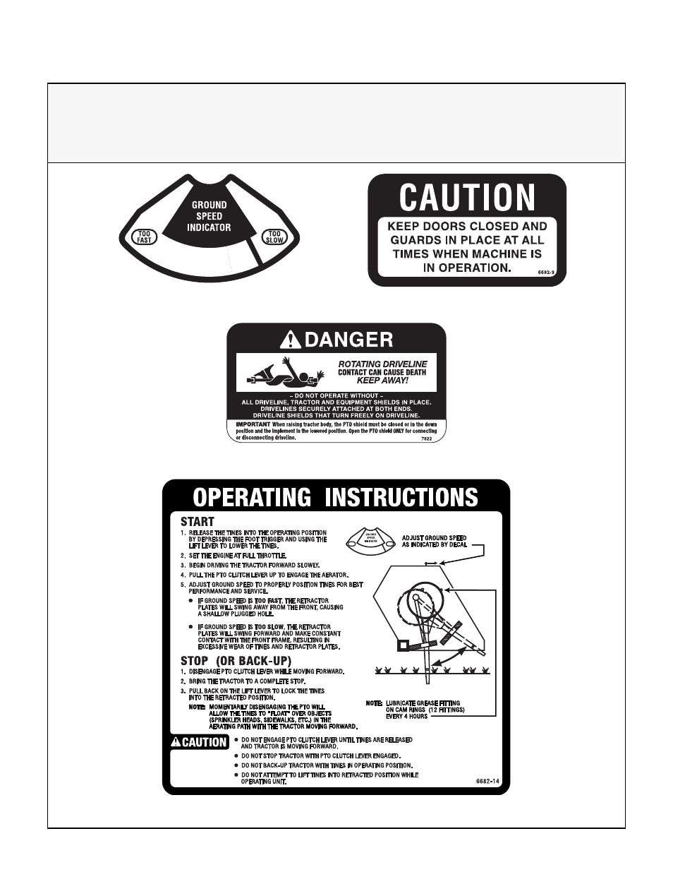 Safety, control, and instruction decals, Safety instructions | Walker PERFAERATORTM PA6685 User Manual | Page 10 / 28