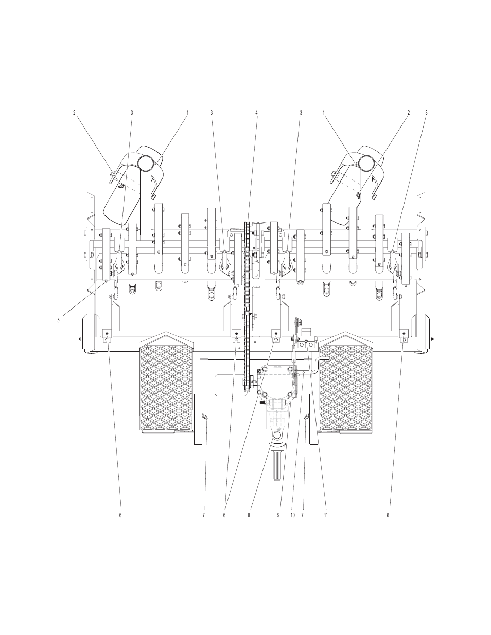 Lubrication points, Deck caster wheel fork pivot, Grease | Deck caster wheel bearing, Rod bearing bushing, Drive chain, Eccentric assembly tine, Actuator rod pivots, Deck support arm socket, Universal joint shaft assembly | Walker PERFAERATORTM PA6685 User Manual | Page 19 / 28