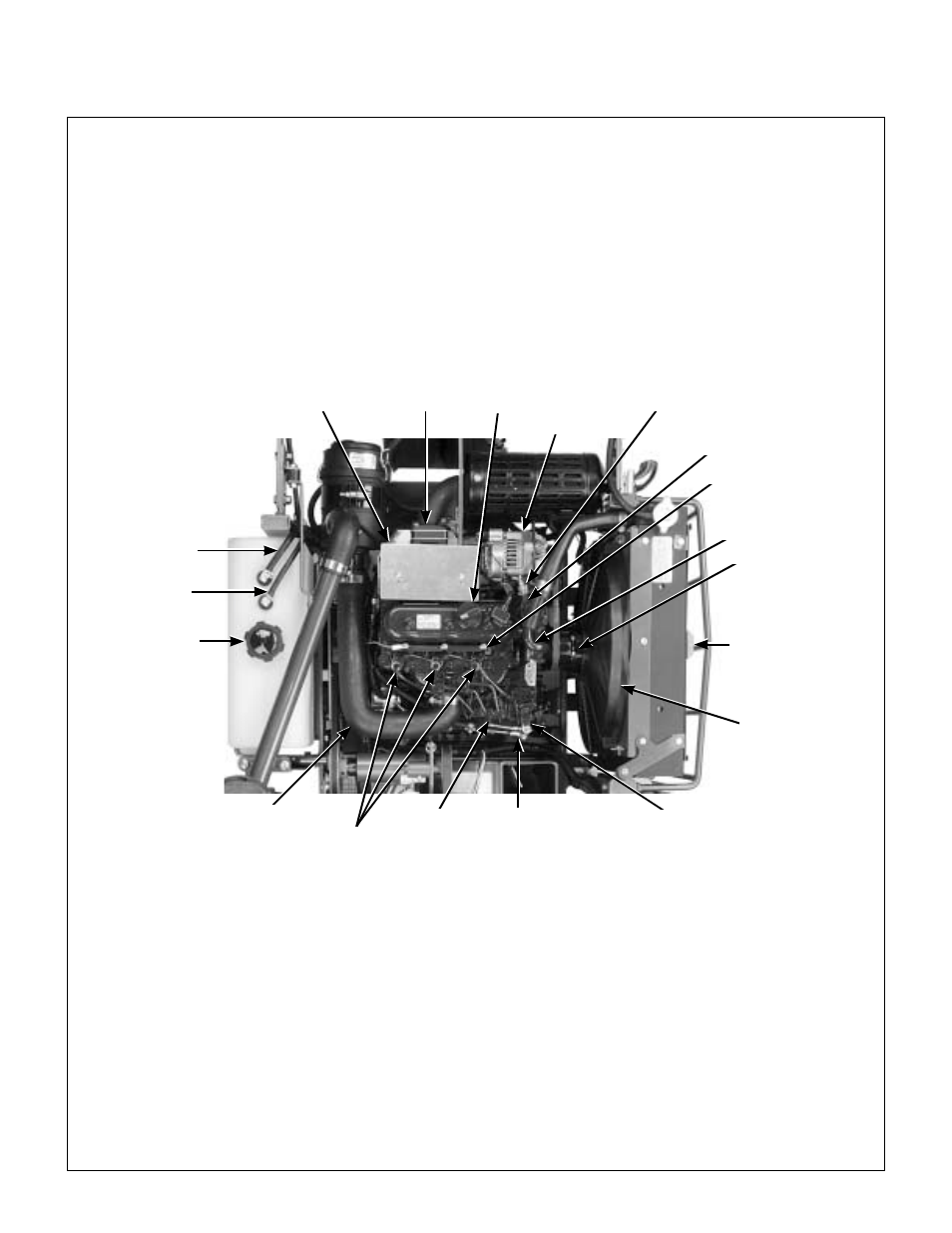 Top view (engine compartment), Component identification | Walker MDD (20.9 HP) User Manual | Page 14 / 92