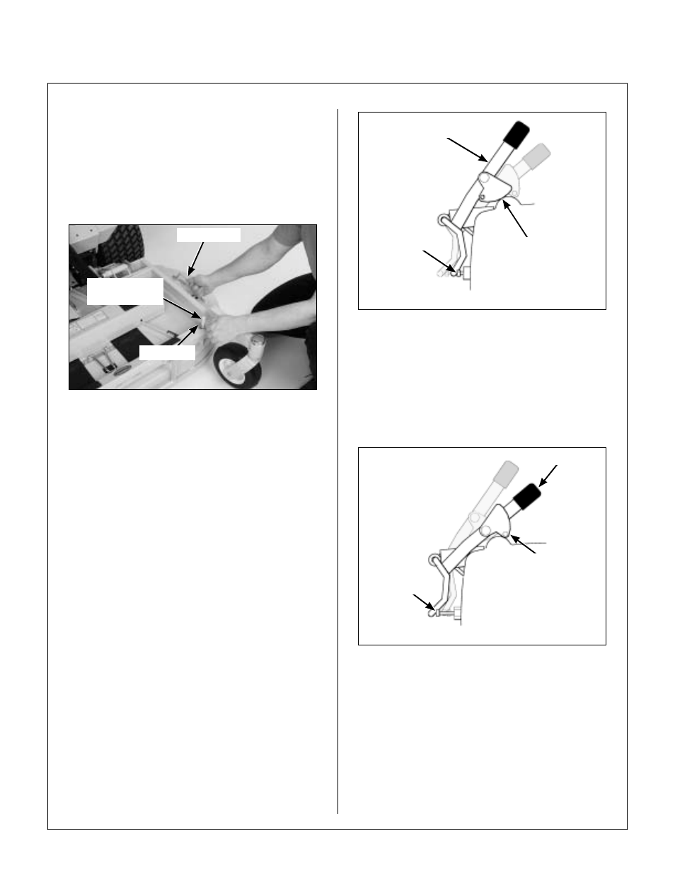 Cutting height adjustment, Transmission lockout, Lockout lever - freewheel position | Lockout lever - normal operating position, Operating instructions | Walker MDD (20.9 HP) User Manual | Page 40 / 92