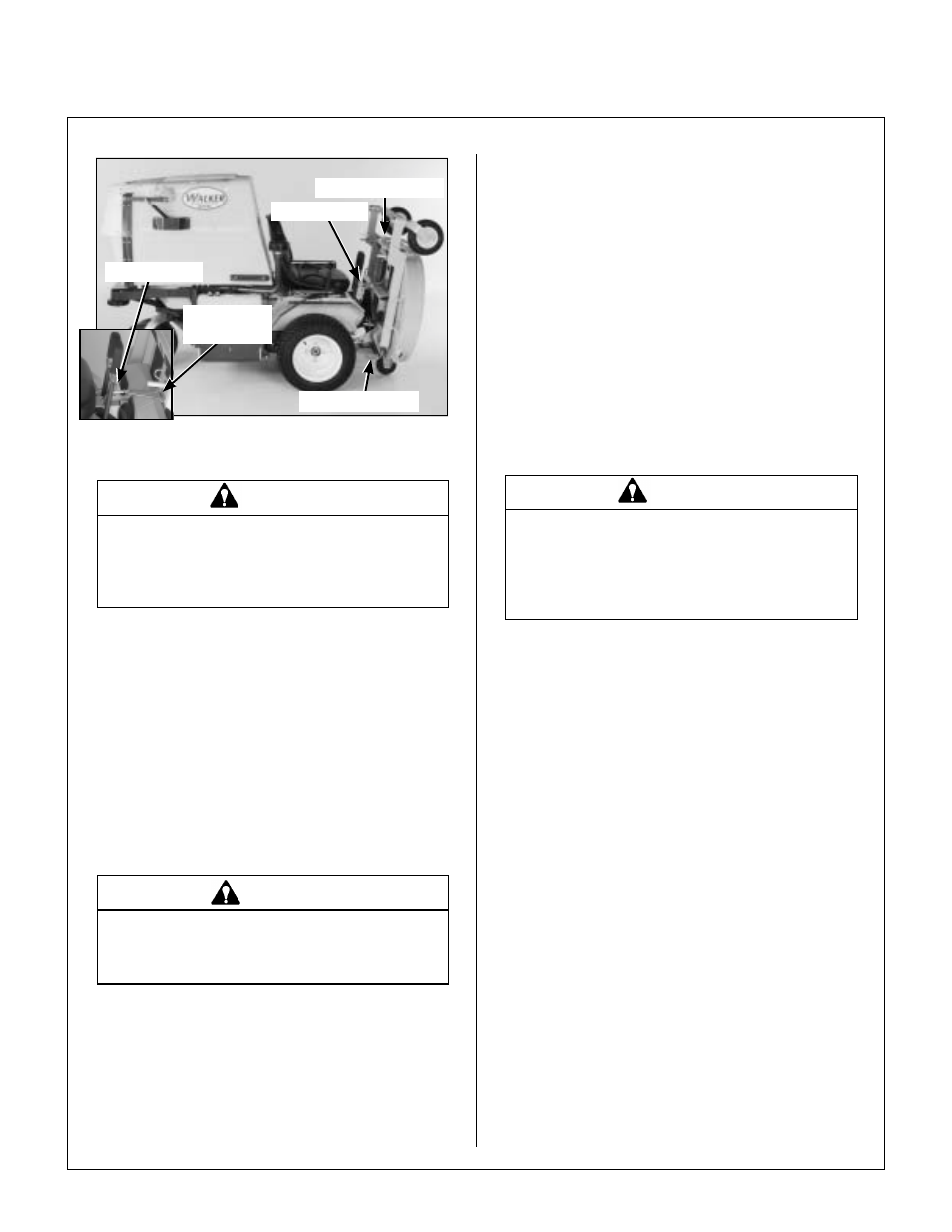 Deck secured in tilt-up position, Ghs blower, Maintenance instructions | Walker MDD (20.9 HP) User Manual | Page 63 / 92