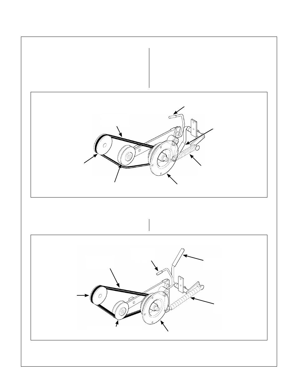 Jackshaft drive belt, Jackshaft drive belt (disengaged), Jackshaft drive belt (engaged) | Maintenance instructions | Walker MDD (20.9 HP) User Manual | Page 72 / 92