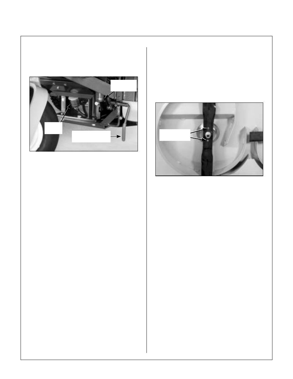 Fuel filter, Fuel filter location, Blade overload shear bolts | Cutting blade shear bolts, Maintenance instructions | Walker MDD (20.9 HP) User Manual | Page 76 / 92