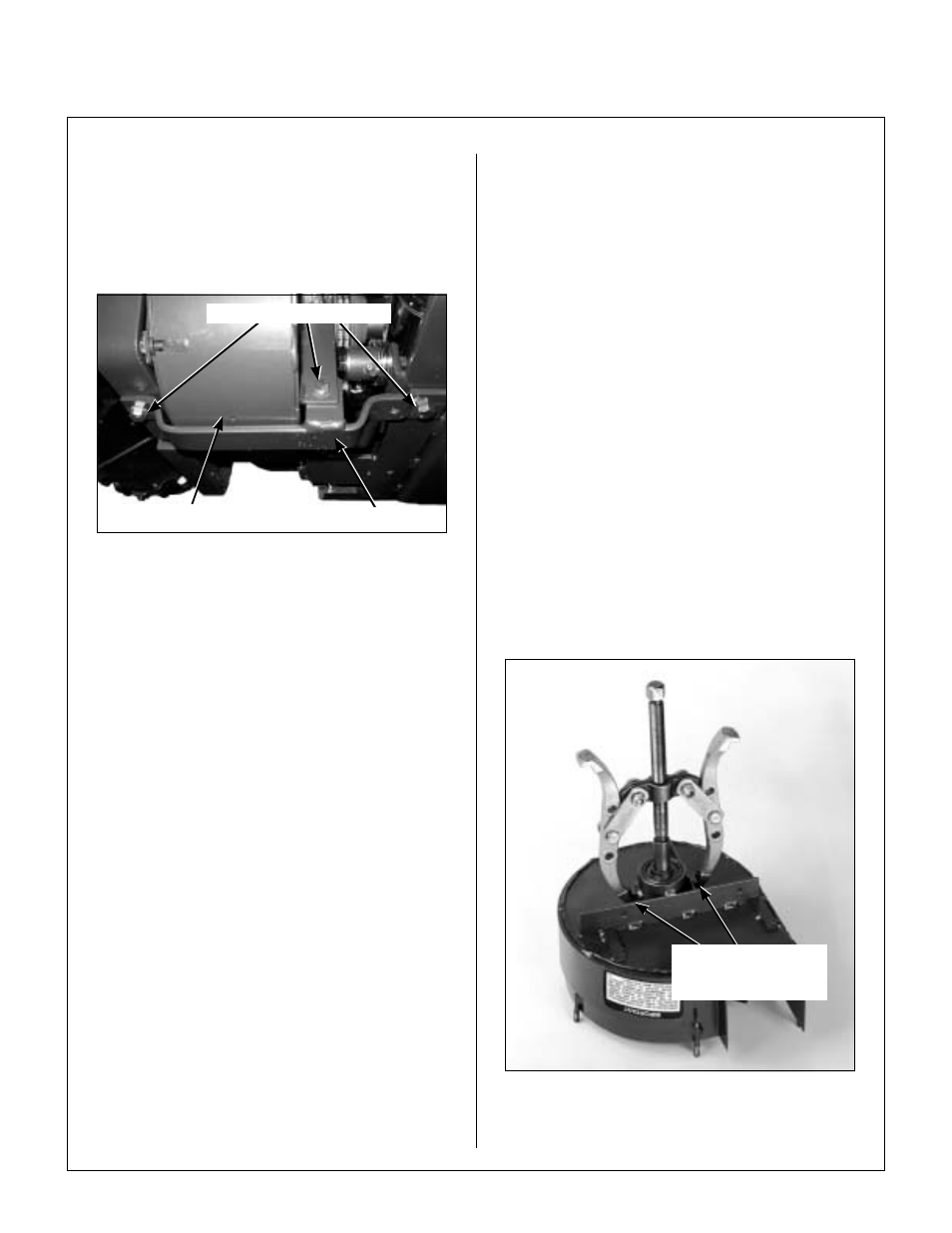 Ghs blower assembly (and/or blower wheel), Ghs blower assembly removal, Remove skid bar for ghs blower removal | Blower wheel removal, Pressing blower wheel out of housing, Maintenance instructions | Walker MDD (20.9 HP) User Manual | Page 79 / 92