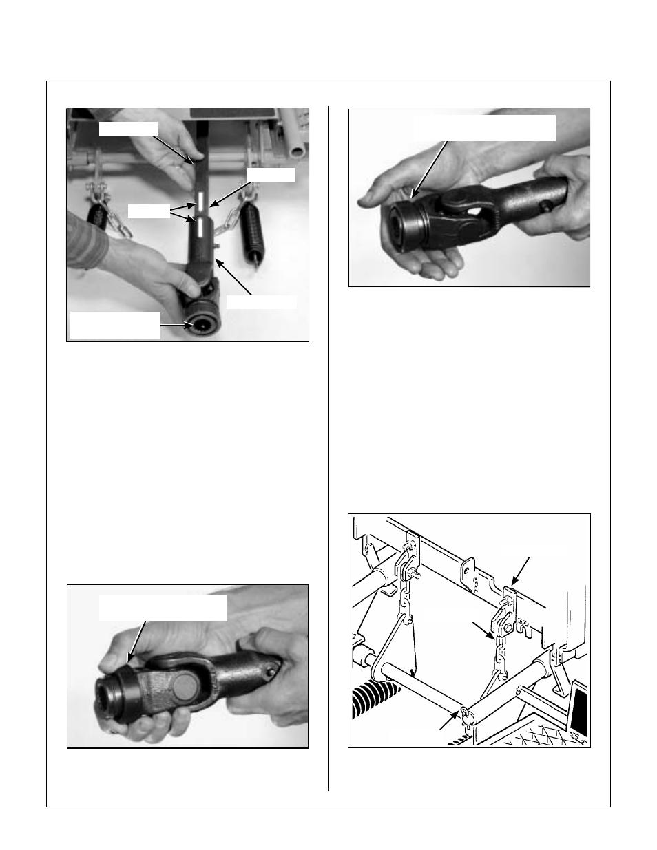 Align pto shaft and pto coupler, Installing pto quick coupler, Coupler ring "locked" position | Attach lift chains to lift brackets, Assembly instructions | Walker SB36 User Manual | Page 15 / 43