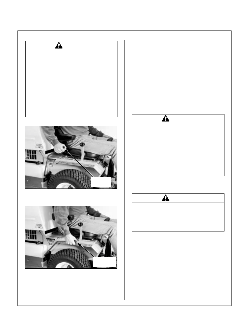 Pto clutch engaged (model md shown), Pto clutch disengaged (model md shown), Stopping the machine | Operating instructions | Walker SB36 User Manual | Page 20 / 43