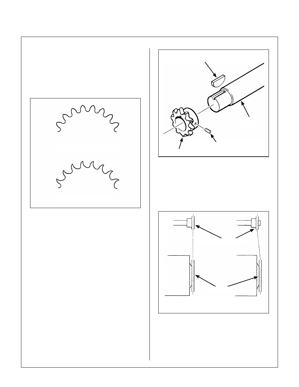 Sprockets, Sprocket wear, Drive shaft sprocket replacement | Remove and replace sprocket, Align sprockets, Maintenance instructions | Walker SB36 User Manual | Page 31 / 43