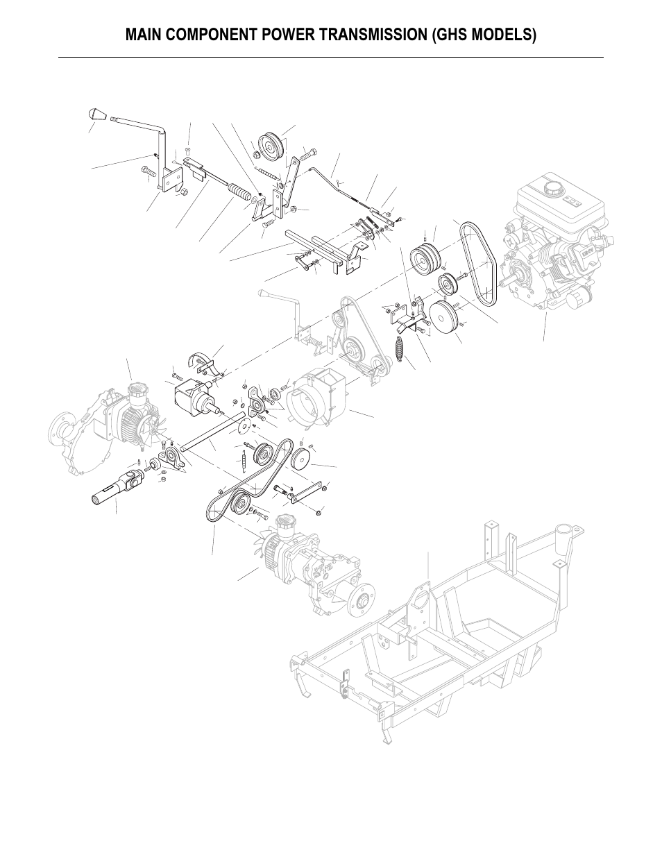 Main component power transmission (ghs models) | Walker MS User Manual | Page 11 / 52