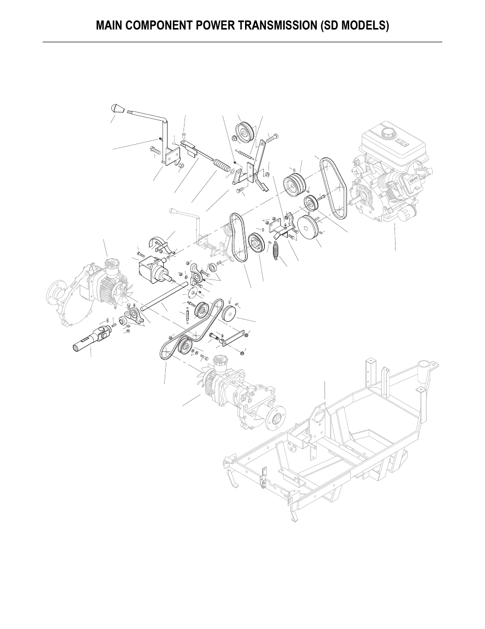 Main component power transmission (sd models) | Walker MS User Manual | Page 13 / 52