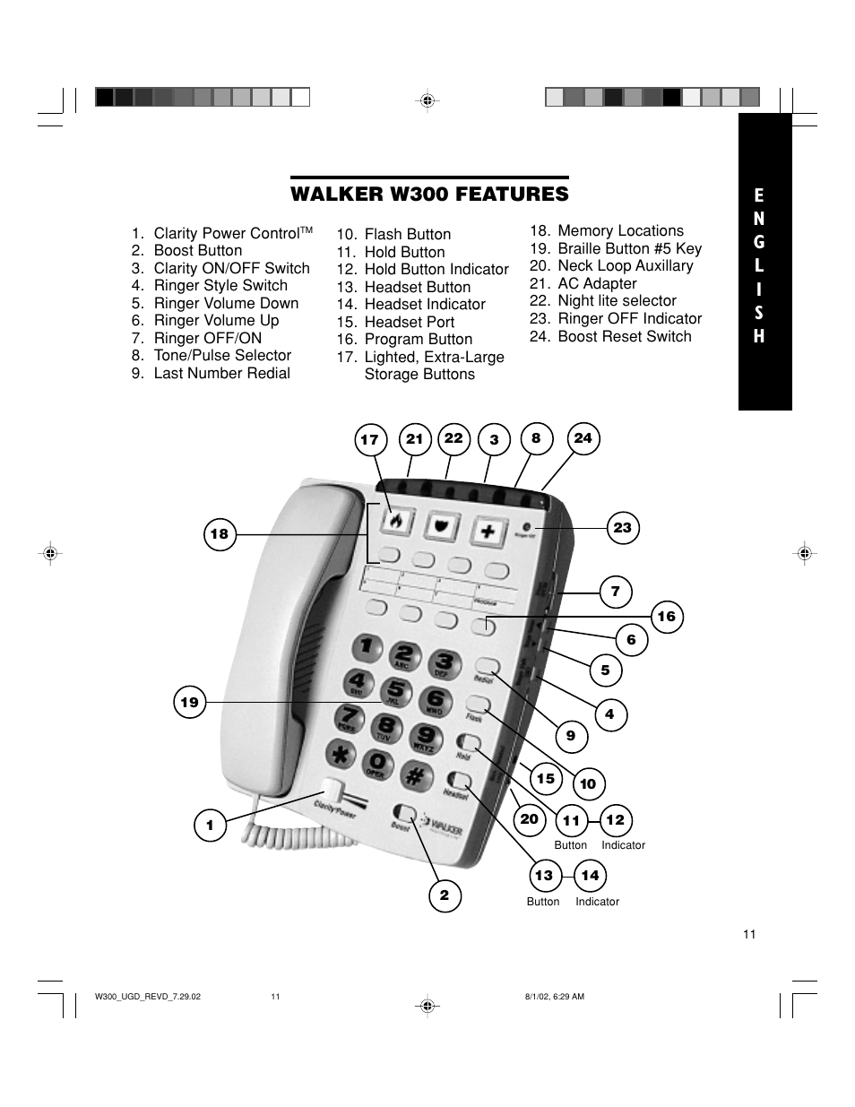 Walker w300 features | Walker W300 User Manual | Page 11 / 80