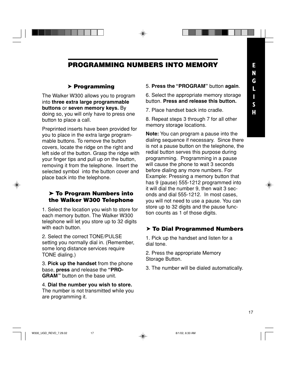 Walker W300 User Manual | Page 17 / 80