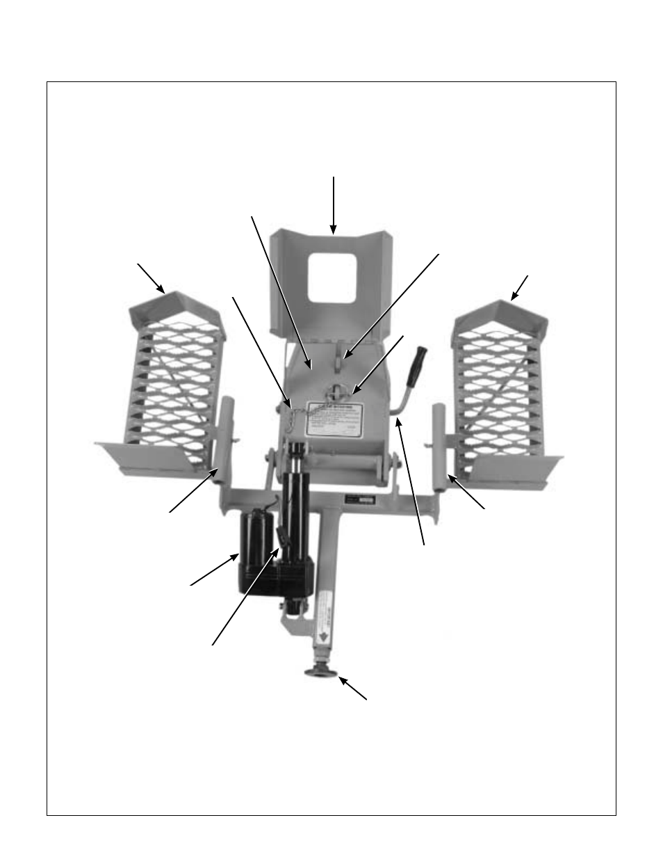 Component identification, Implement hitch top view | Walker IMPLEMENT HITCH SB6670 User Manual | Page 11 / 92