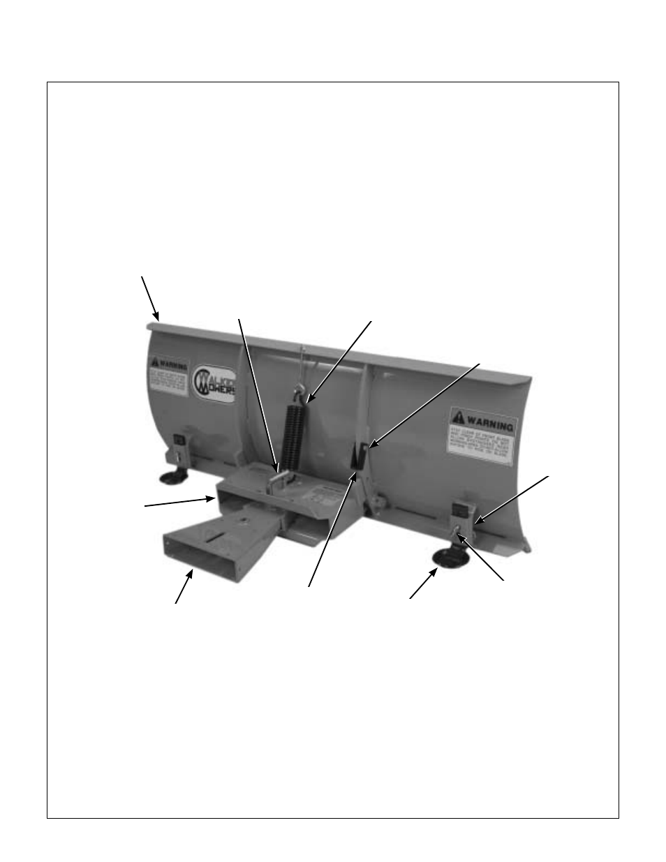 Dozer blade rear view and right side view, Component identification | Walker IMPLEMENT HITCH SB6670 User Manual | Page 12 / 92
