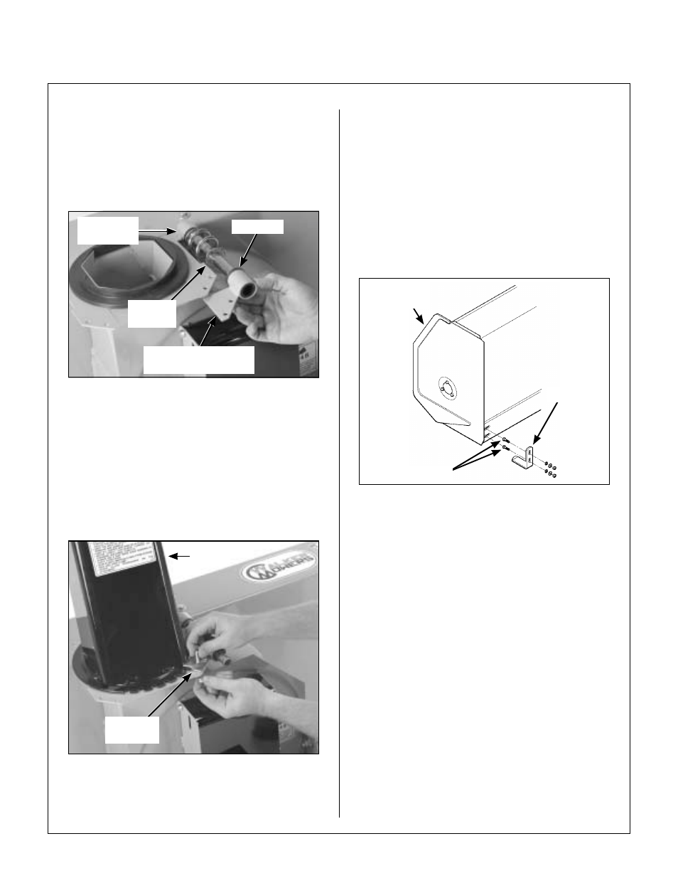 Install rotation worm assembly, Install chute over plastic insert, Install skid shoes | Snowblower installation, Assembly instructions | Walker IMPLEMENT HITCH SB6670 User Manual | Page 32 / 92