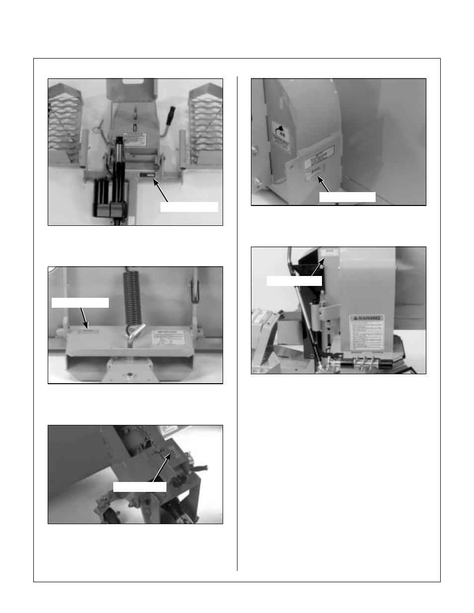 Implement hitch serial number location, Dozer blade serial number location, Rotary broom serial number location | Two-stage snowblower serial number location, Debris blower serial number location, General information | Walker IMPLEMENT HITCH SB6670 User Manual | Page 6 / 92