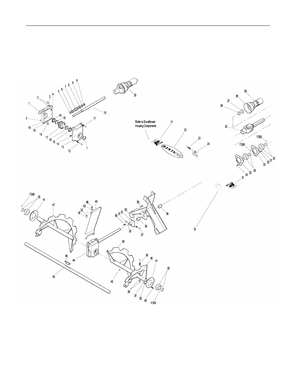 Snowblower drive components, I193, Double lip seal | Breather, 3/8 npt & o-ring (comer), Rad 661185), Pressure plug, 1/8 npt (usimax), Rad 654927), M8 hex nut, I178, Spring pin, casing | Walker IMPLEMENT HITCH SB6670 User Manual | Page 85 / 92