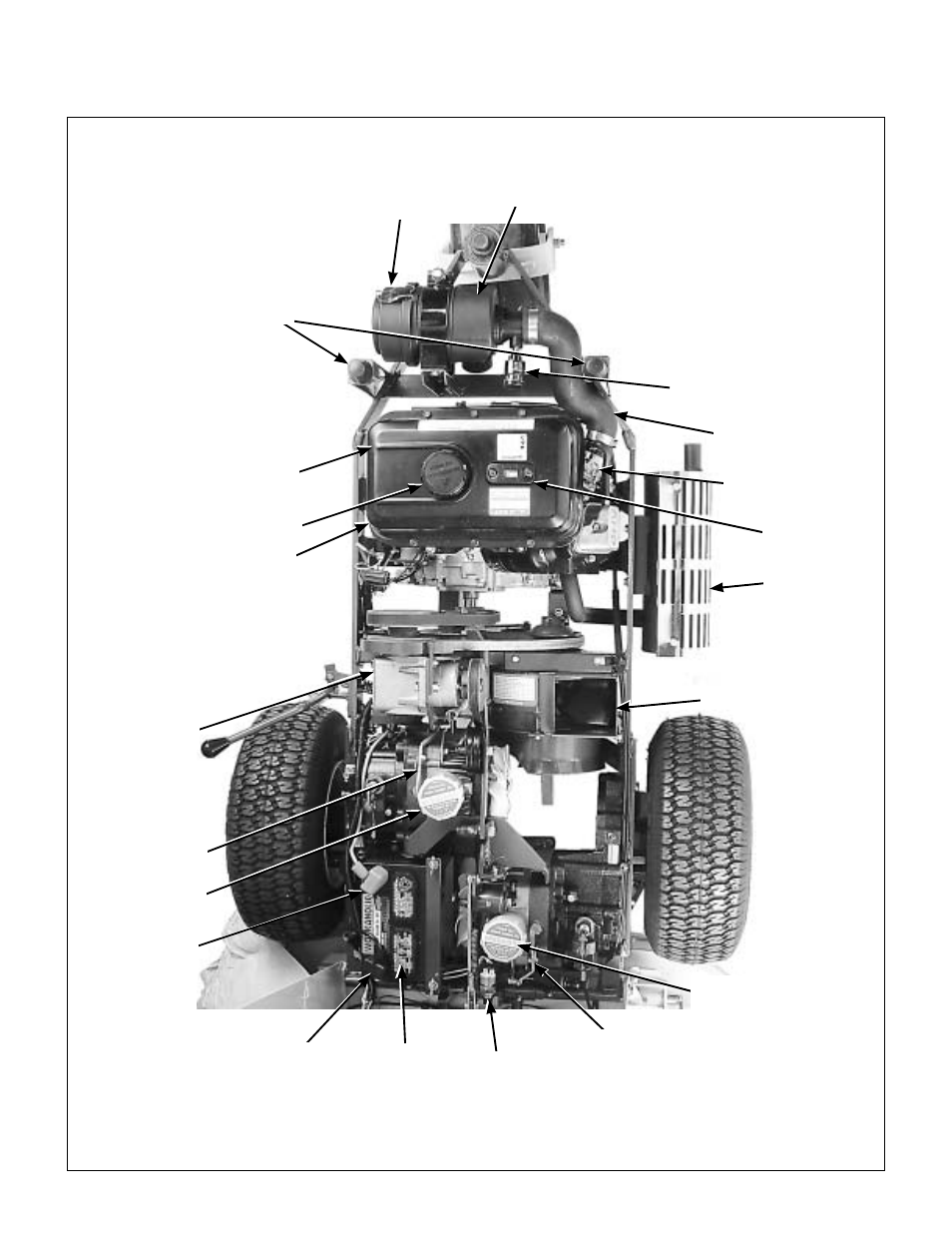 Top view (body raised), Component identification | Walker MS (13 HP) User Manual | Page 13 / 72