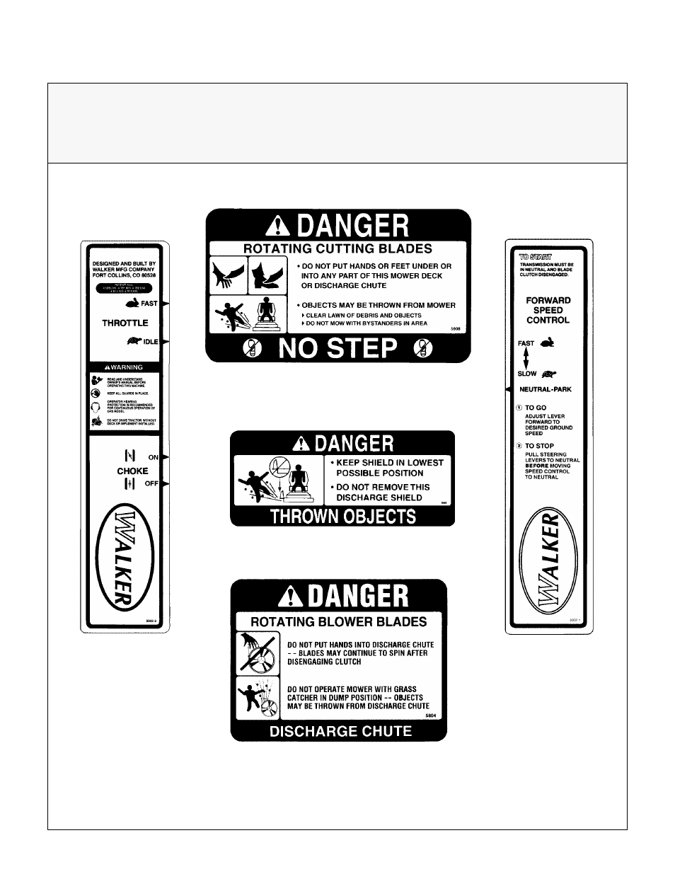 Safety, control, and instruction decals, Safety instructions | Walker MS (13 HP) User Manual | Page 19 / 72