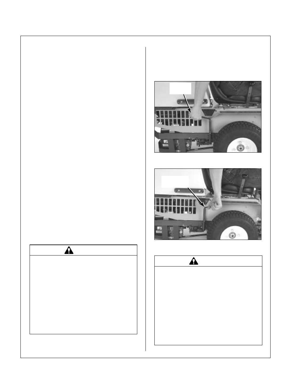 Engaging the mower, Blade clutch engaged, Blade clutch disengaged | Operating instructions | Walker MS (13 HP) User Manual | Page 34 / 72