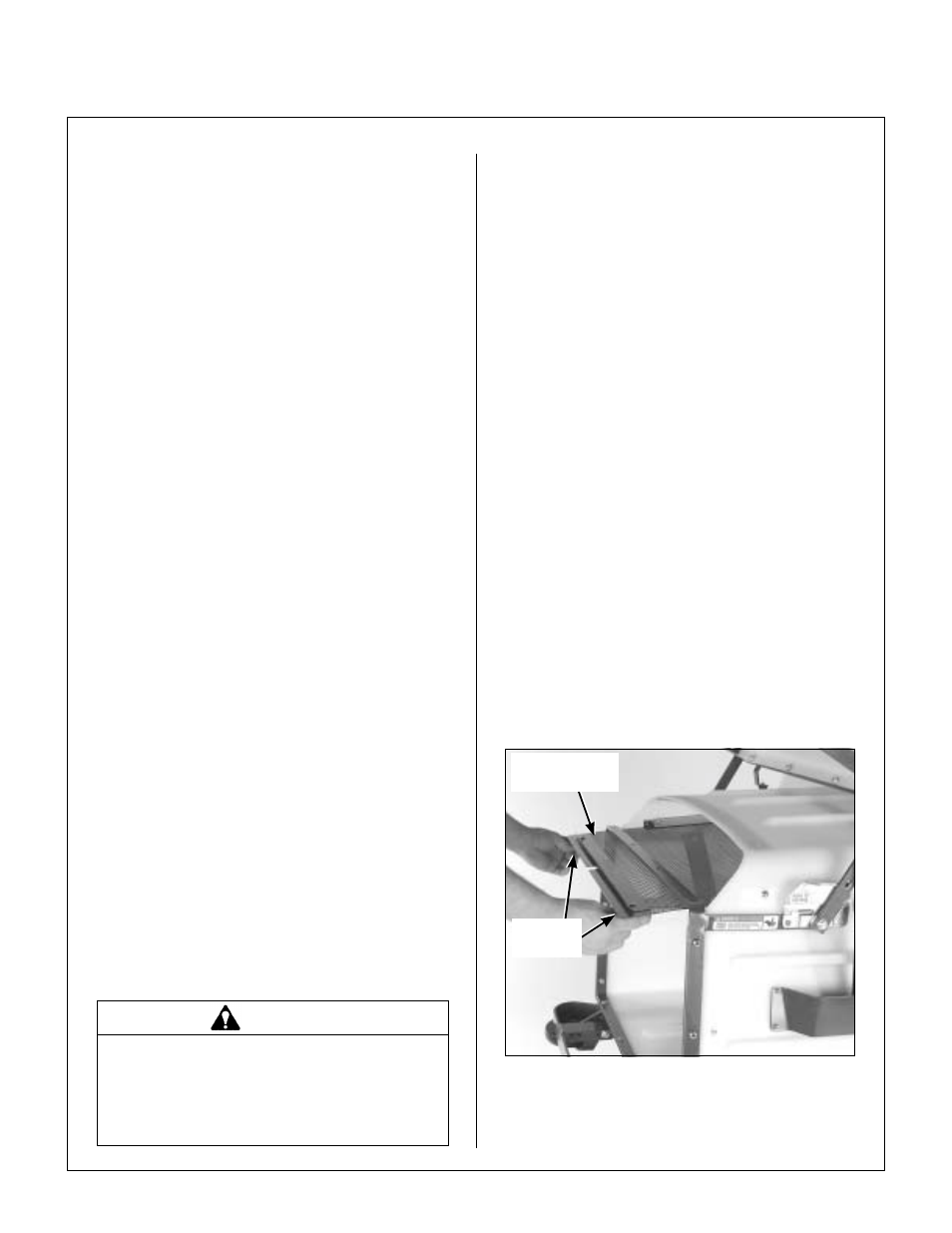 Using the tilt-up deck, Using the ghs catcher, Powerfil | Full” signal horn, Cleaning the ghs exhaust screen, Grass catcher screen removal for cleaning, Operating instructions | Walker MS (13 HP) User Manual | Page 41 / 72