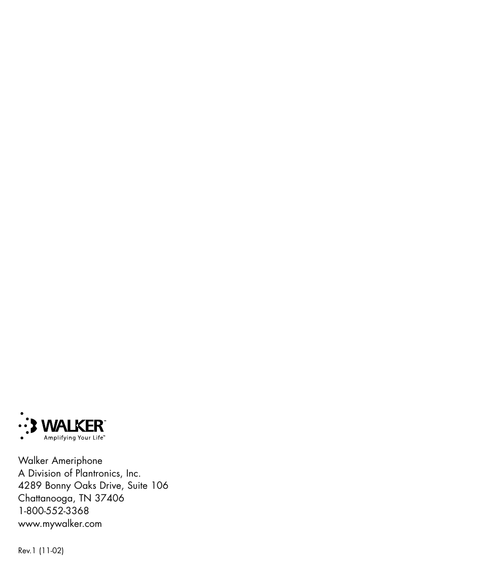 Walker W425 User Manual | 78 pages