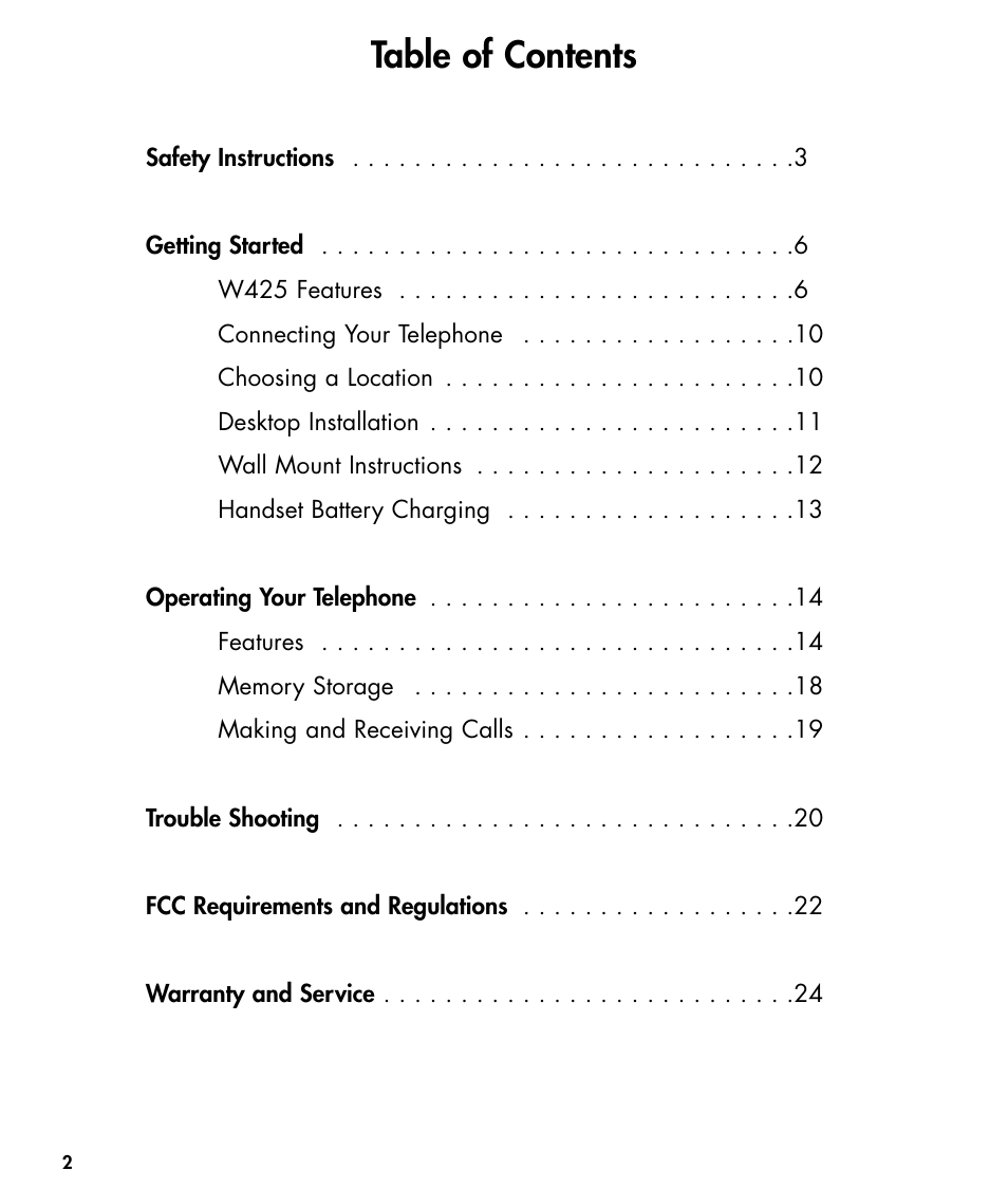 Walker W425 User Manual | Page 3 / 78