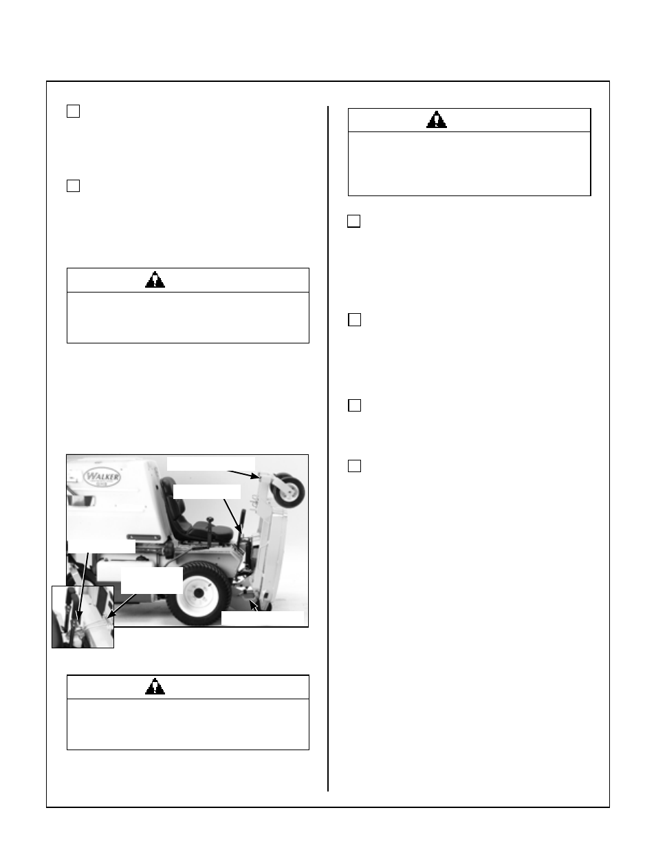 Deck secured in tilt-up position, Assembly instructions | Walker MC (20 HP) User Manual | Page 27 / 72