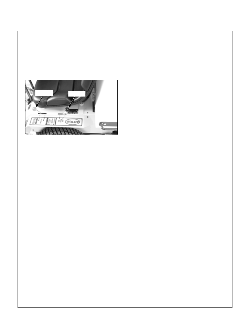 Engine throttle, Choke and throttle location, Forward speed control (fsc) | Steering levers, Blade clutch (pto), Parking brake, Transmission lockout levers, Operating instructions | Walker MC (20 HP) User Manual | Page 29 / 72