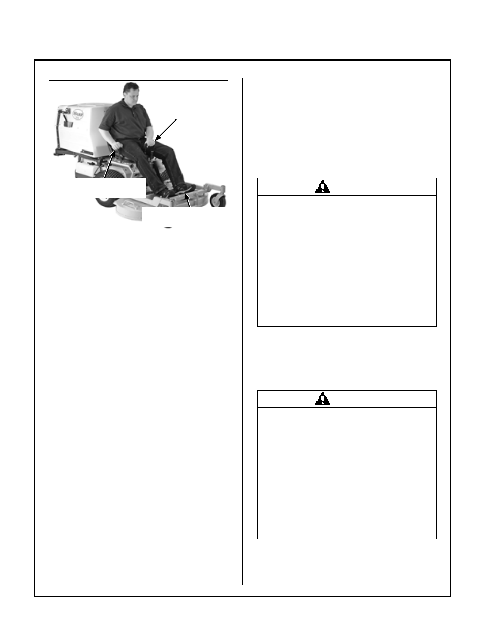 Correct operator hand position on the controls, Engaging the mower, Operating instructions | Walker MC (20 HP) User Manual | Page 34 / 72