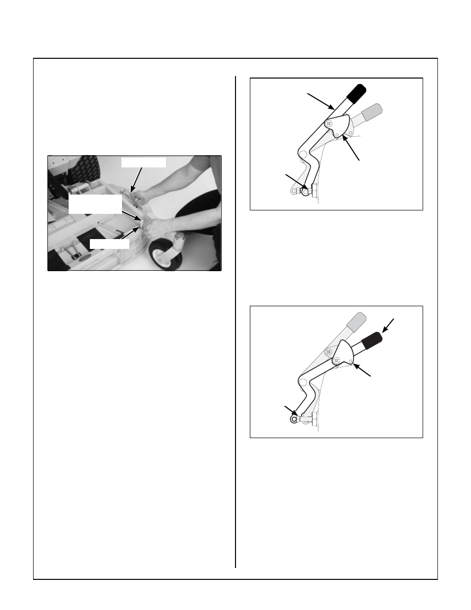 Cutting height adjustment, Transmission lockout, Lockout lever - freewheel position | Lockout lever - normal operating position, Operating instructions | Walker MC (20 HP) User Manual | Page 36 / 72