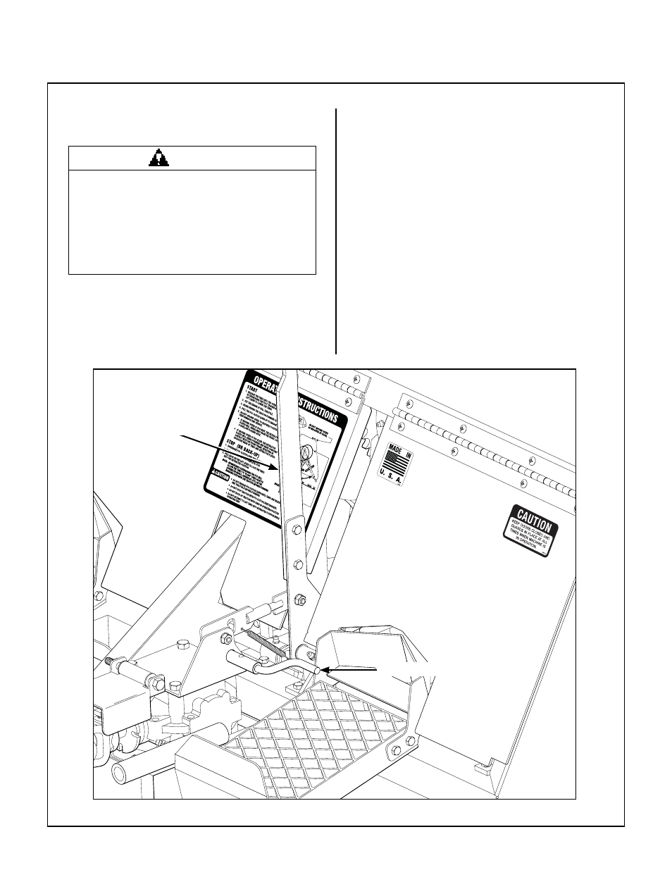 Operating instructions, Control identification, location, and function, Tractor controls | Lift lever, Foot trigger, Operating controls | Walker PA6685 User Manual | Page 12 / 28