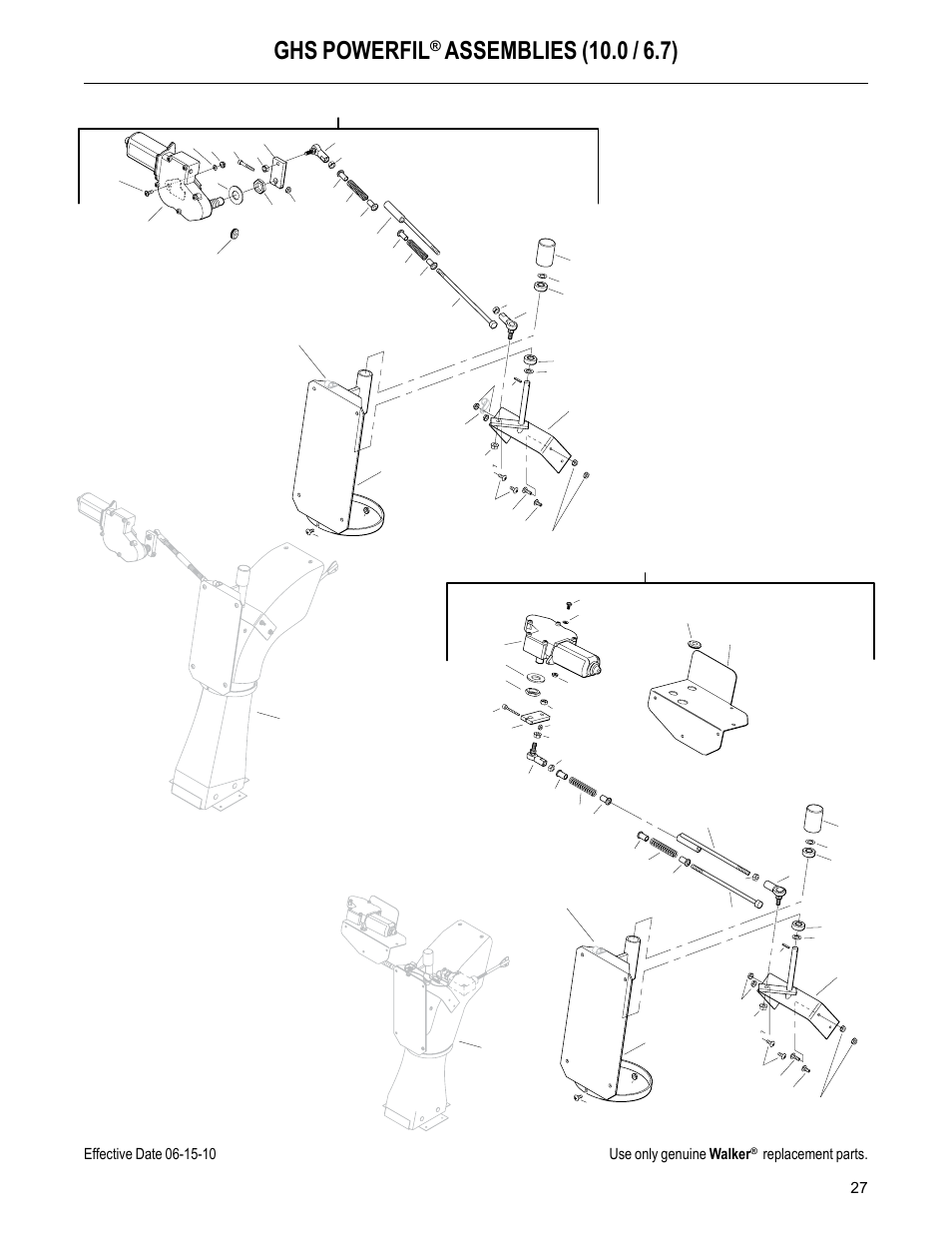 Ghs powerfil® assemblies (10.0 / 6.7), Ghs powerfil, Replacement parts | Walker MC (20 HP) User Manual | Page 29 / 60
