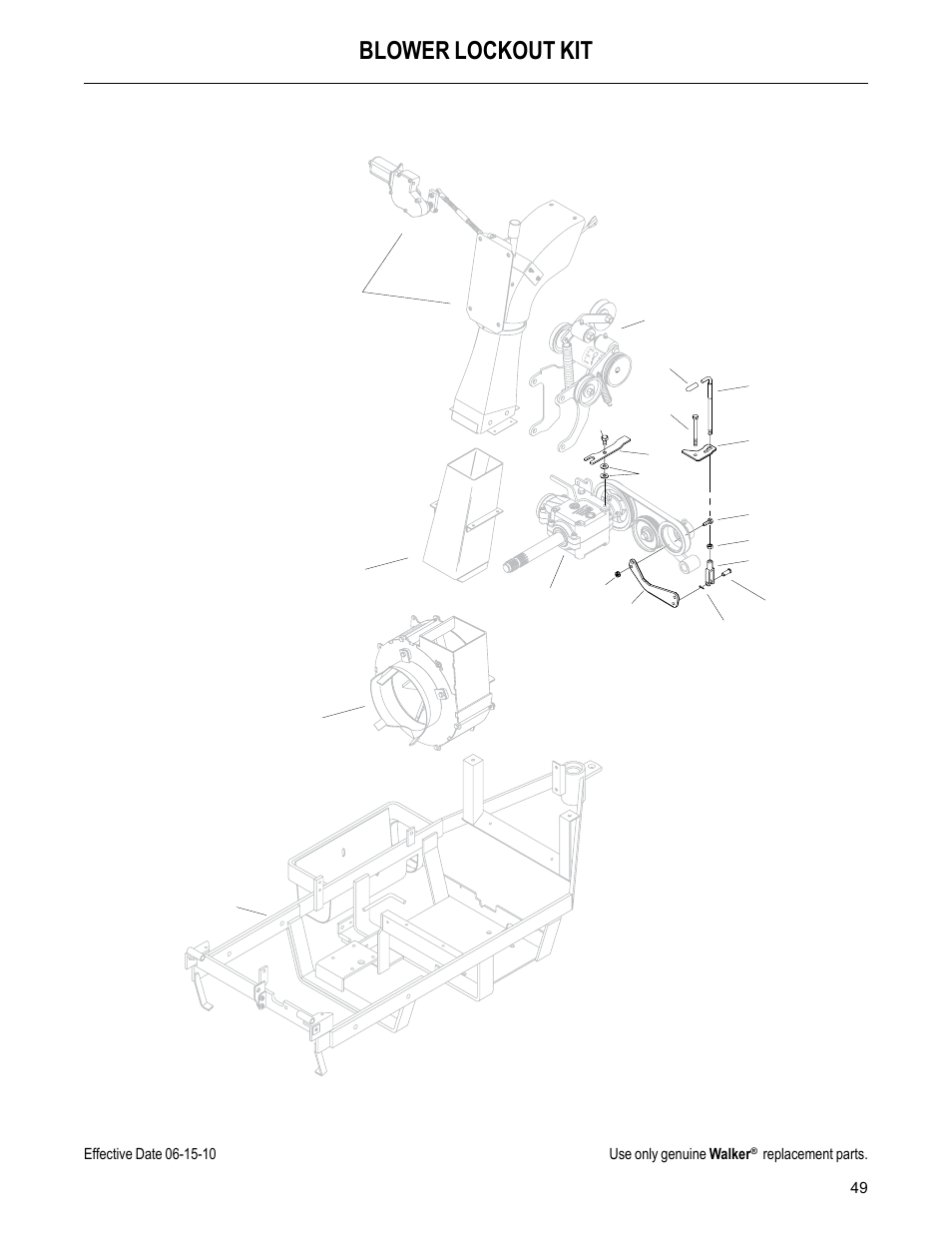 Blower lockout kit, Replacement parts | Walker MC (20 HP) User Manual | Page 51 / 60