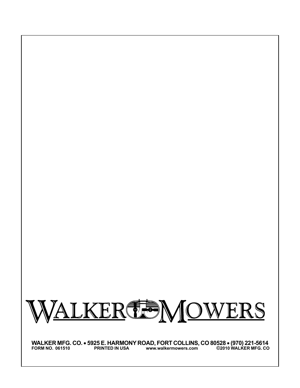 Walker MC (20 HP) User Manual | Page 60 / 60