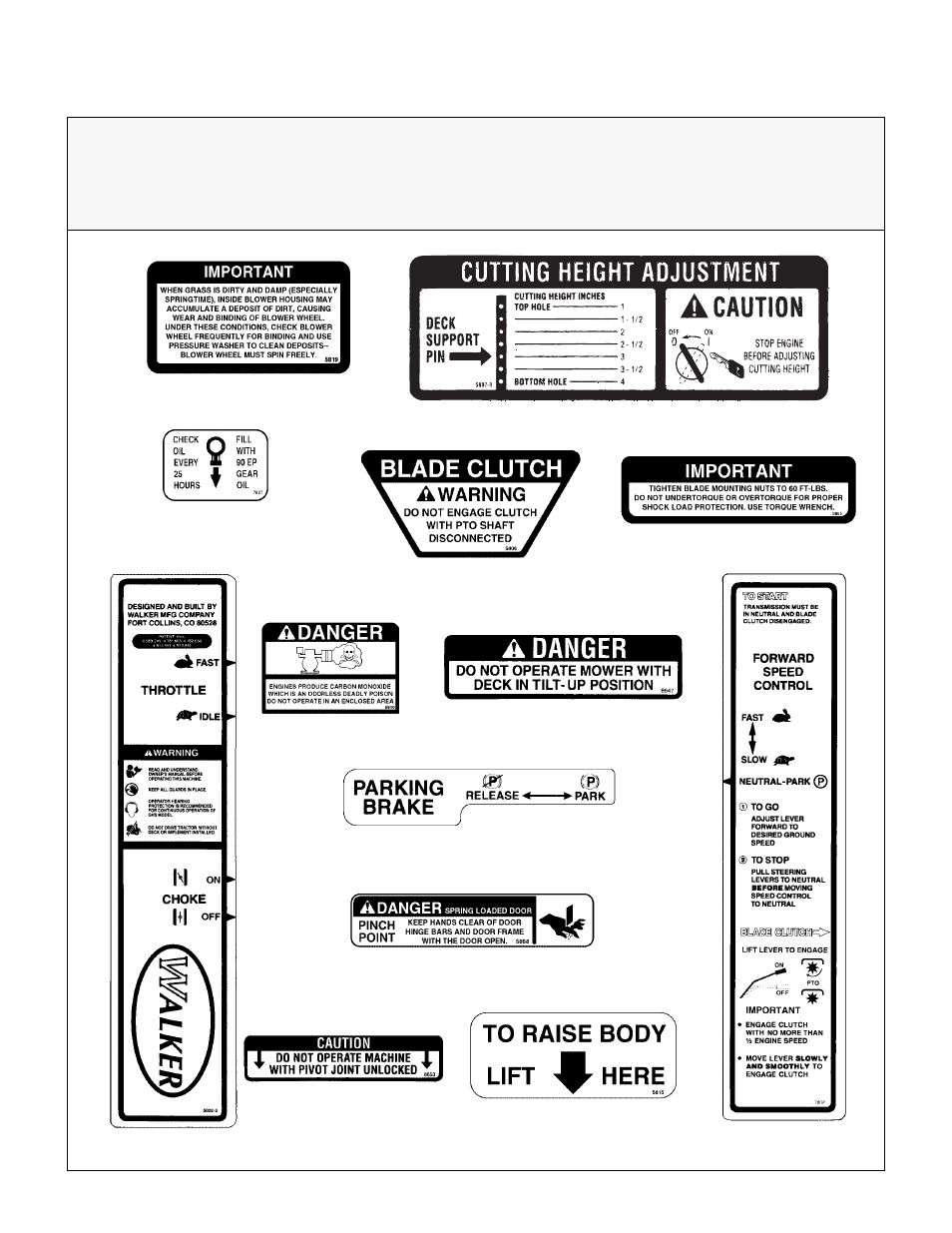 Safety, control, and instruction decals, Safety instructions | Walker MC (18 HP) User Manual | Page 19 / 72