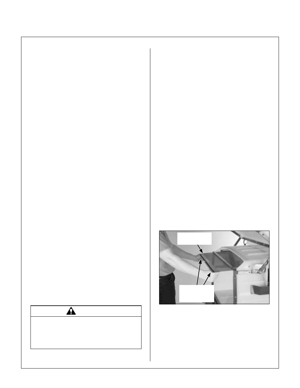 Using the tilt-up deck, Using the ghs catcher, Powerfil | Full” signal horn, Cleaning the ghs exhaust screen, Grass catcher screen removal for cleaning, Operating instructions | Walker MC (18 HP) User Manual | Page 42 / 72