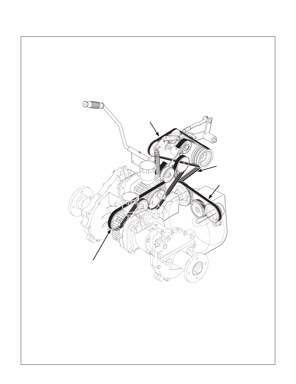 Belt locations, Maintenance instructions | Walker MC (18 HP) User Manual | Page 63 / 72